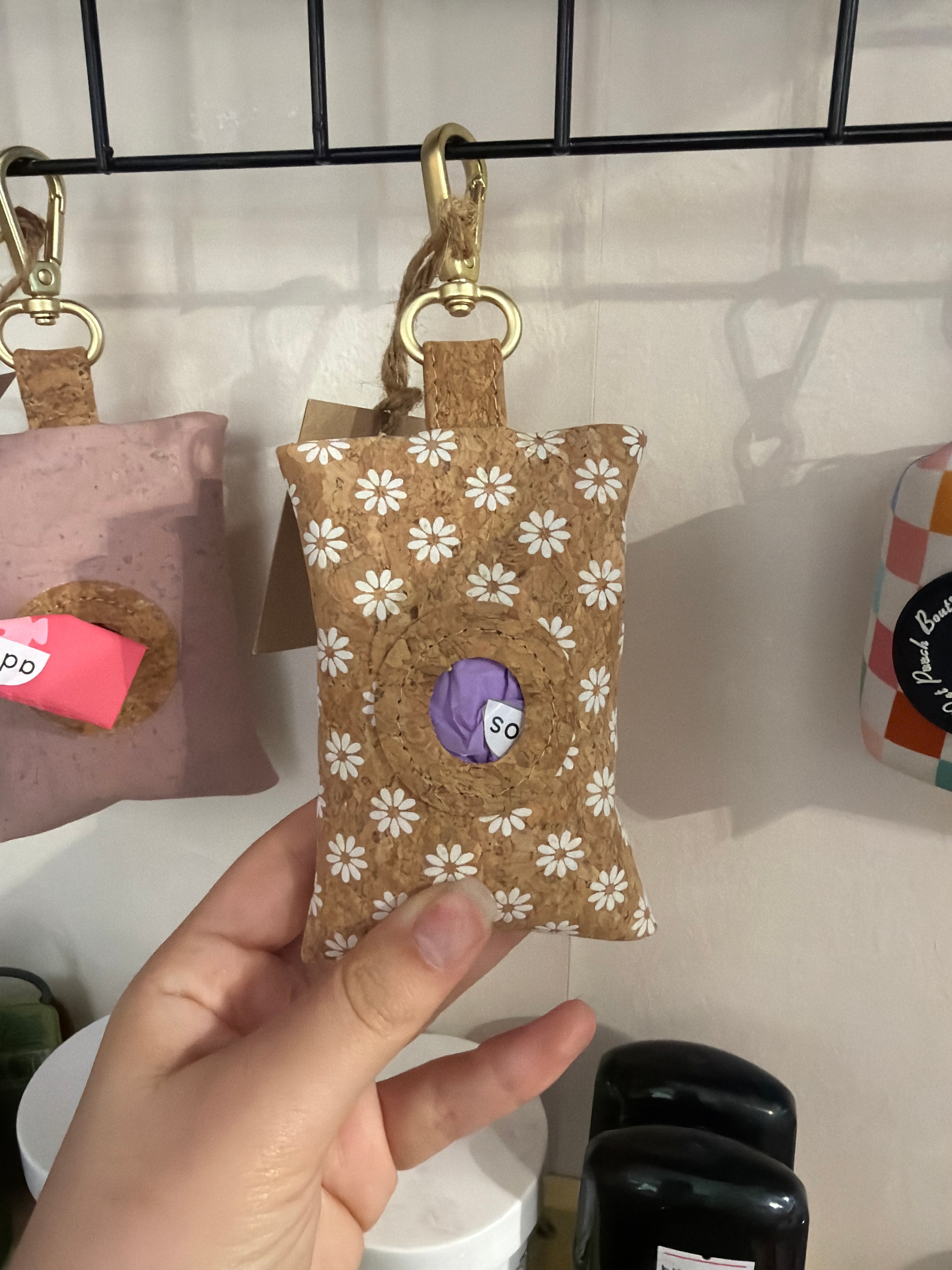 Adios Daisy Cork Sustainable Poo Bag Holder (includes 1 free poo bag roll)