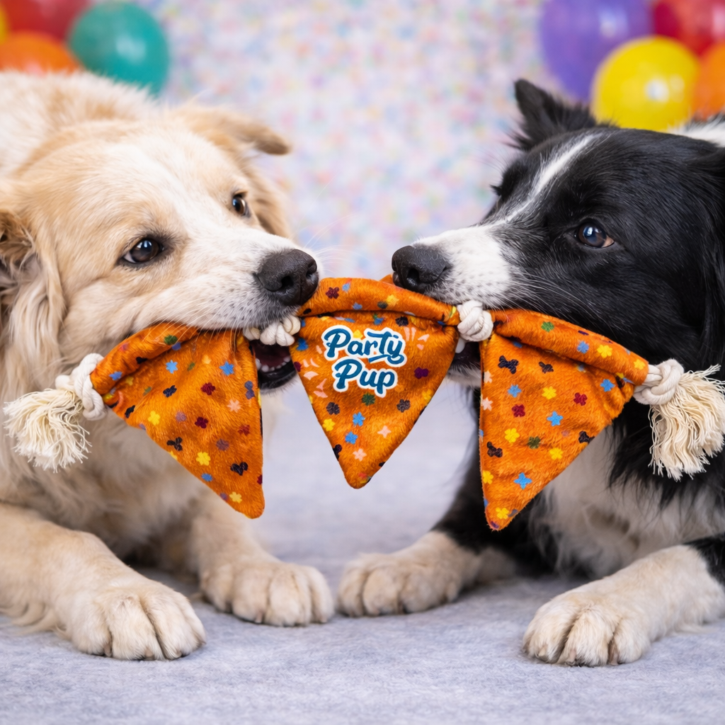HugglePets Party Pup Bunting Crinkle Dog Toy