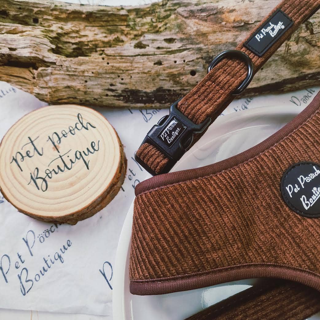 Coffee Bean Cord Puppy Dog Harness