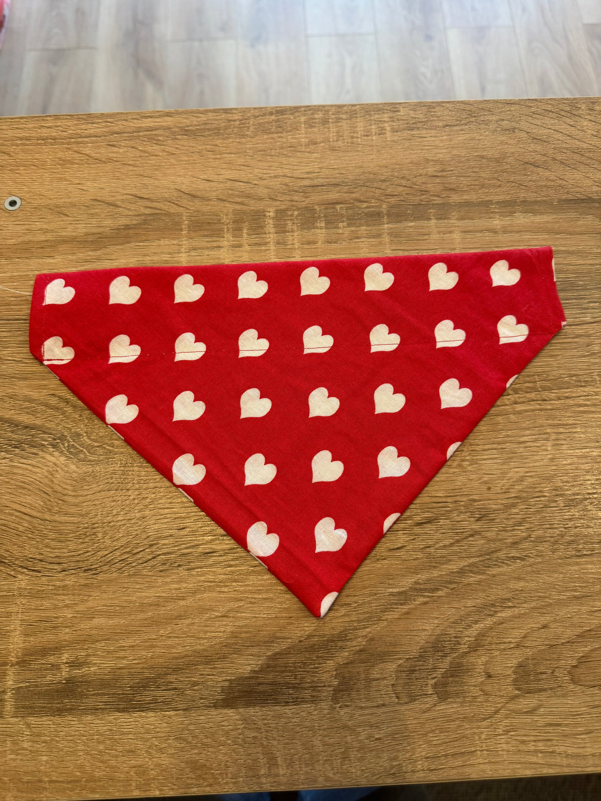 Red with White Hearts Bandana