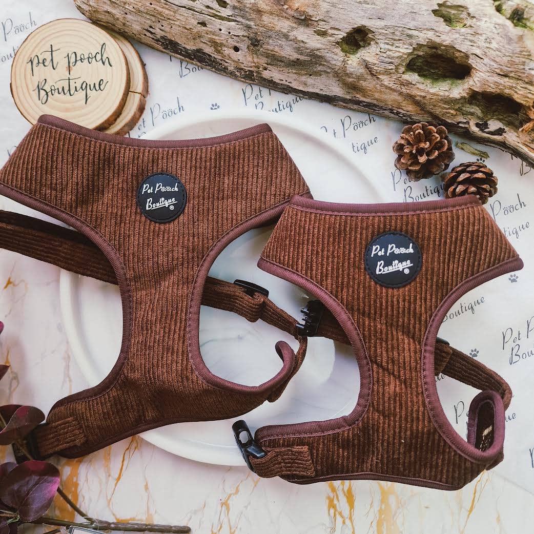 Coffee Bean Cord Puppy Dog Harness