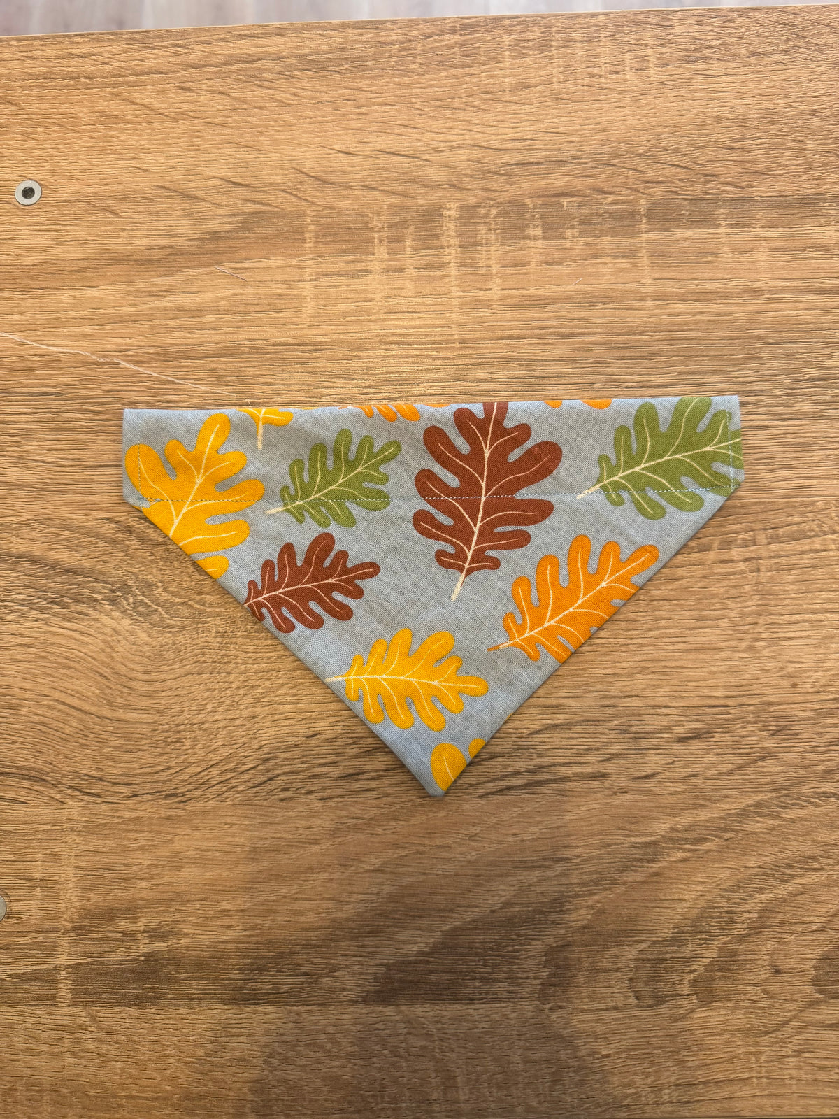 Blue/Grey with Colourful Leaves Bandana