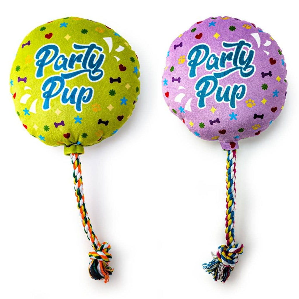 HugglePets Party Pup Balloon Squeaky Dog Toy
