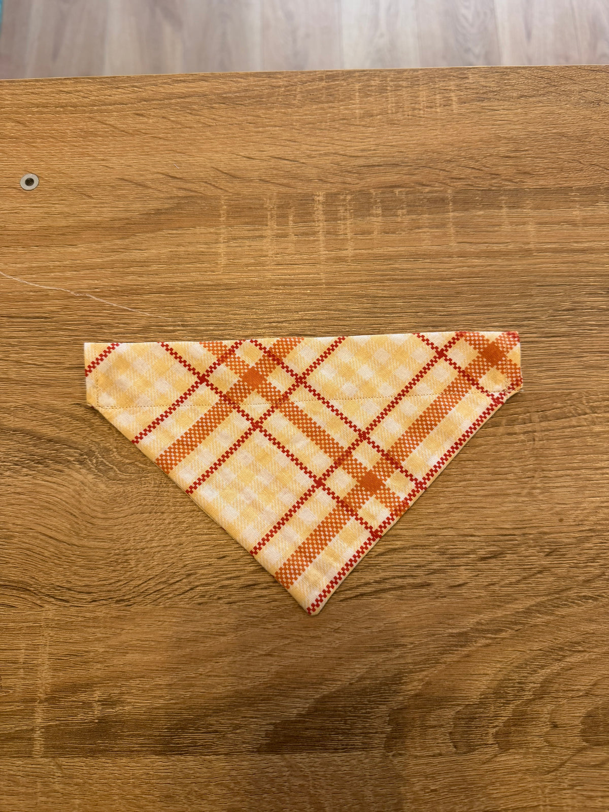 Beige & Orange Tartan Bandana