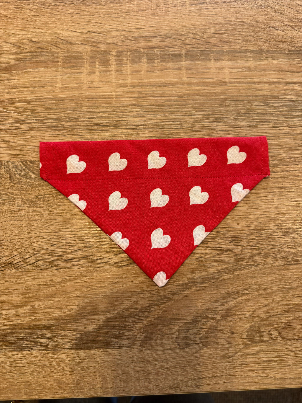Red with White Hearts Bandana