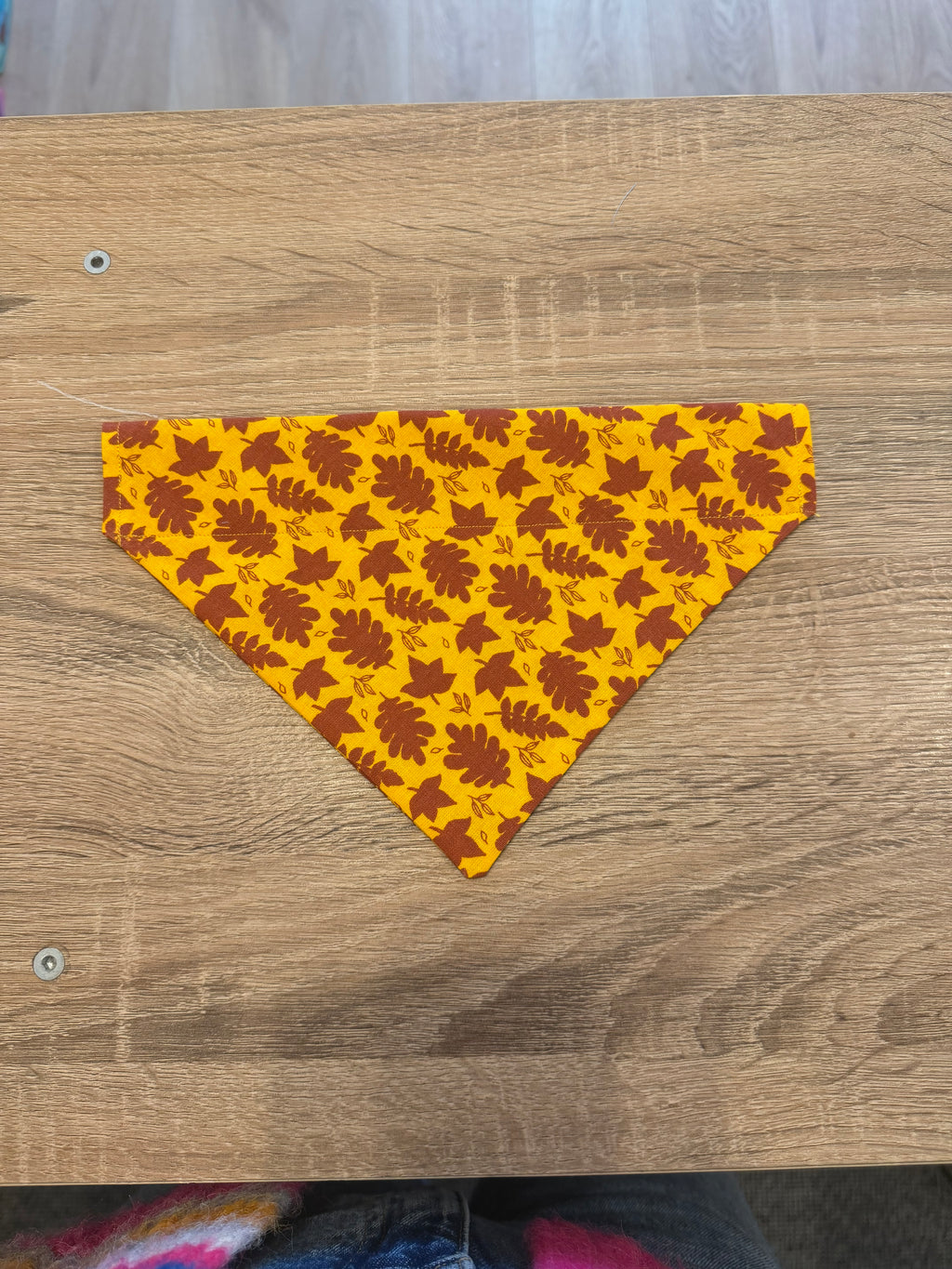 Orange with Burgundy Leaves Bandana