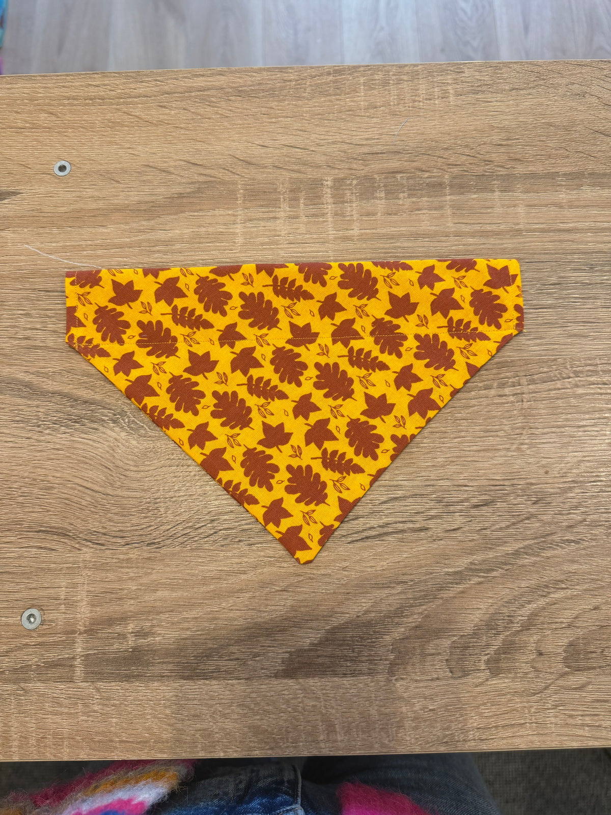 Orange with Burgundy Leaves Bandana