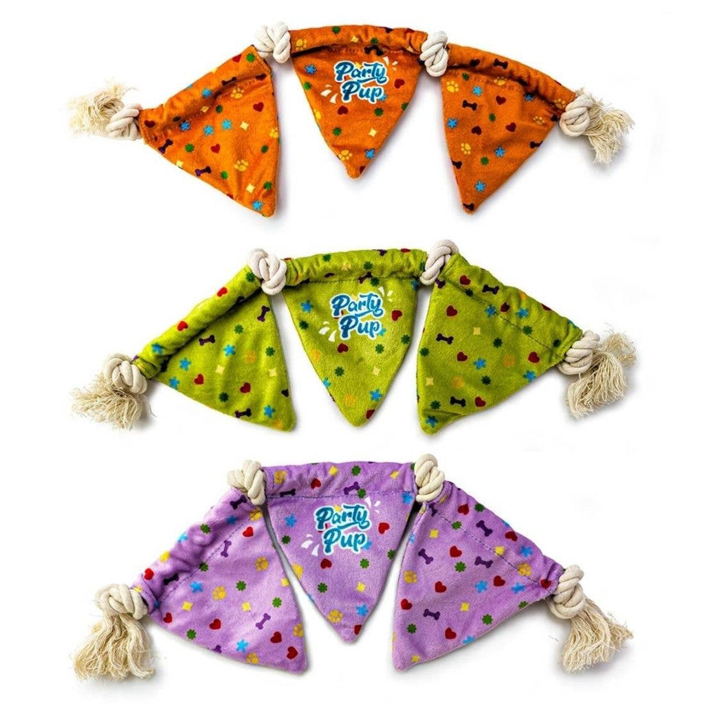 HugglePets Party Pup Bunting Crinkle Dog Toy