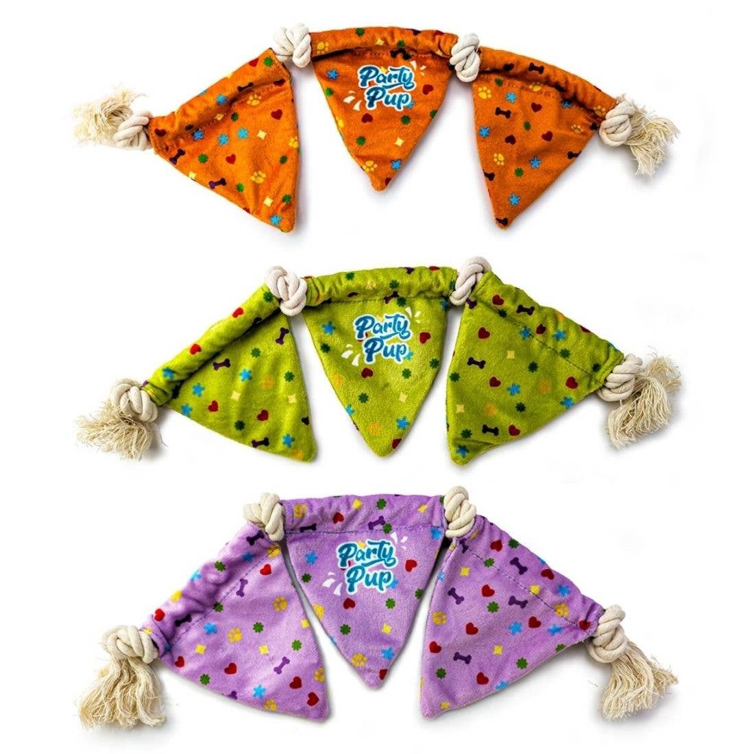 HugglePets Party Pup Bunting Crinkle Dog Toy