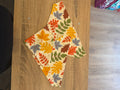 Beige Colourful Leaves Bandana