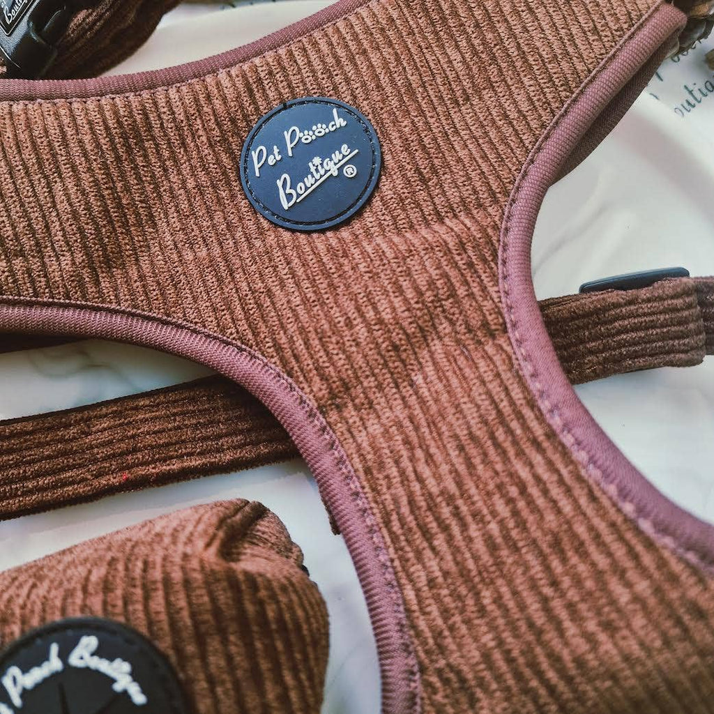 Coffee Bean Cord Puppy Dog Harness