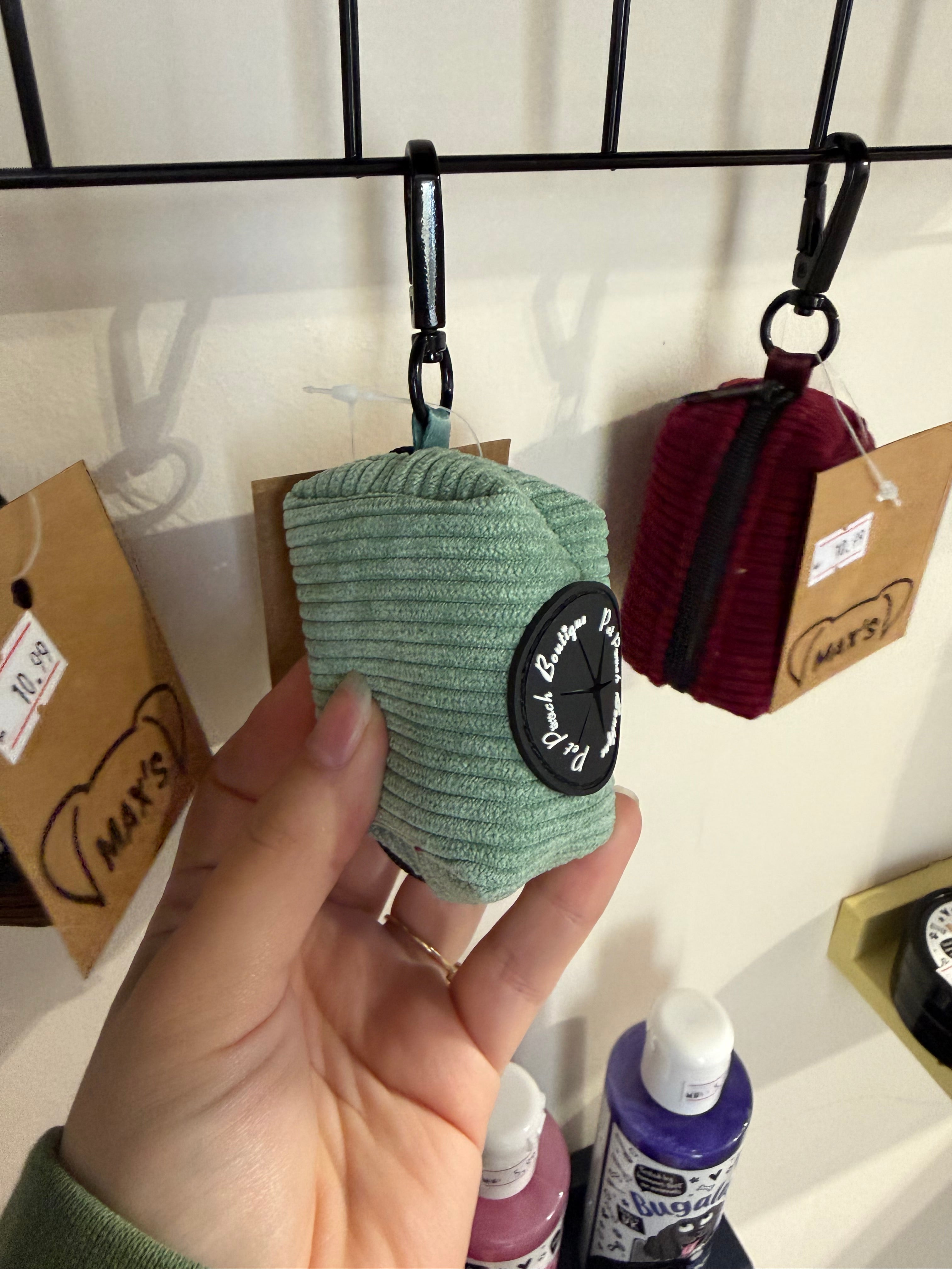 Sage Green Pet Pooch Poo Bag Holder (includes 1 free roll of poo bags)