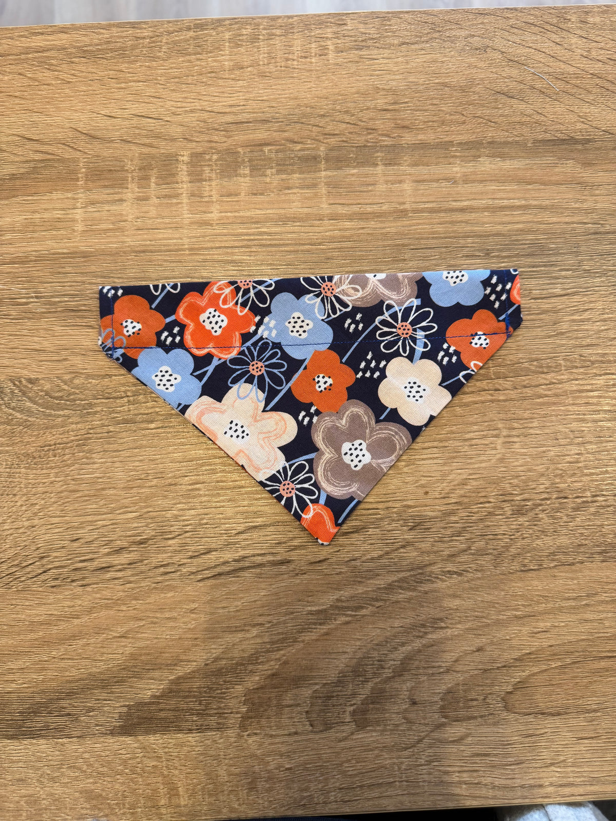Navy Colourful Flowers Bandana