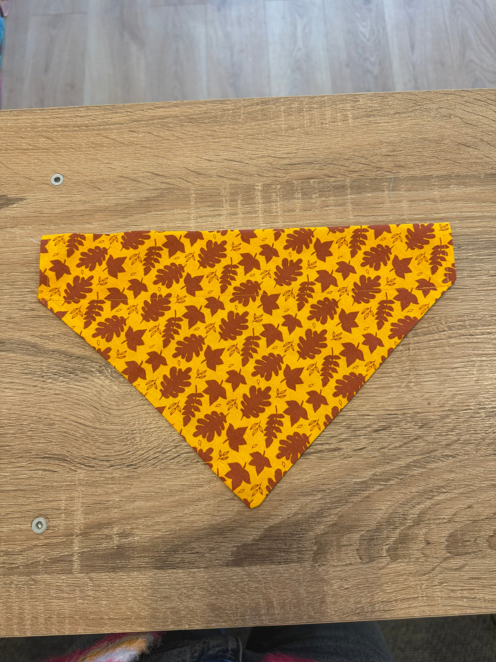 Orange with Burgundy Leaves Bandana