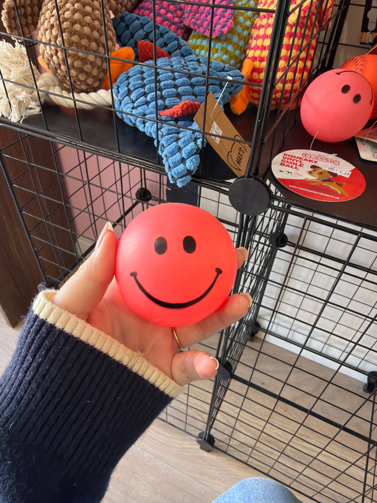 Smiley Face Squeaky Ball