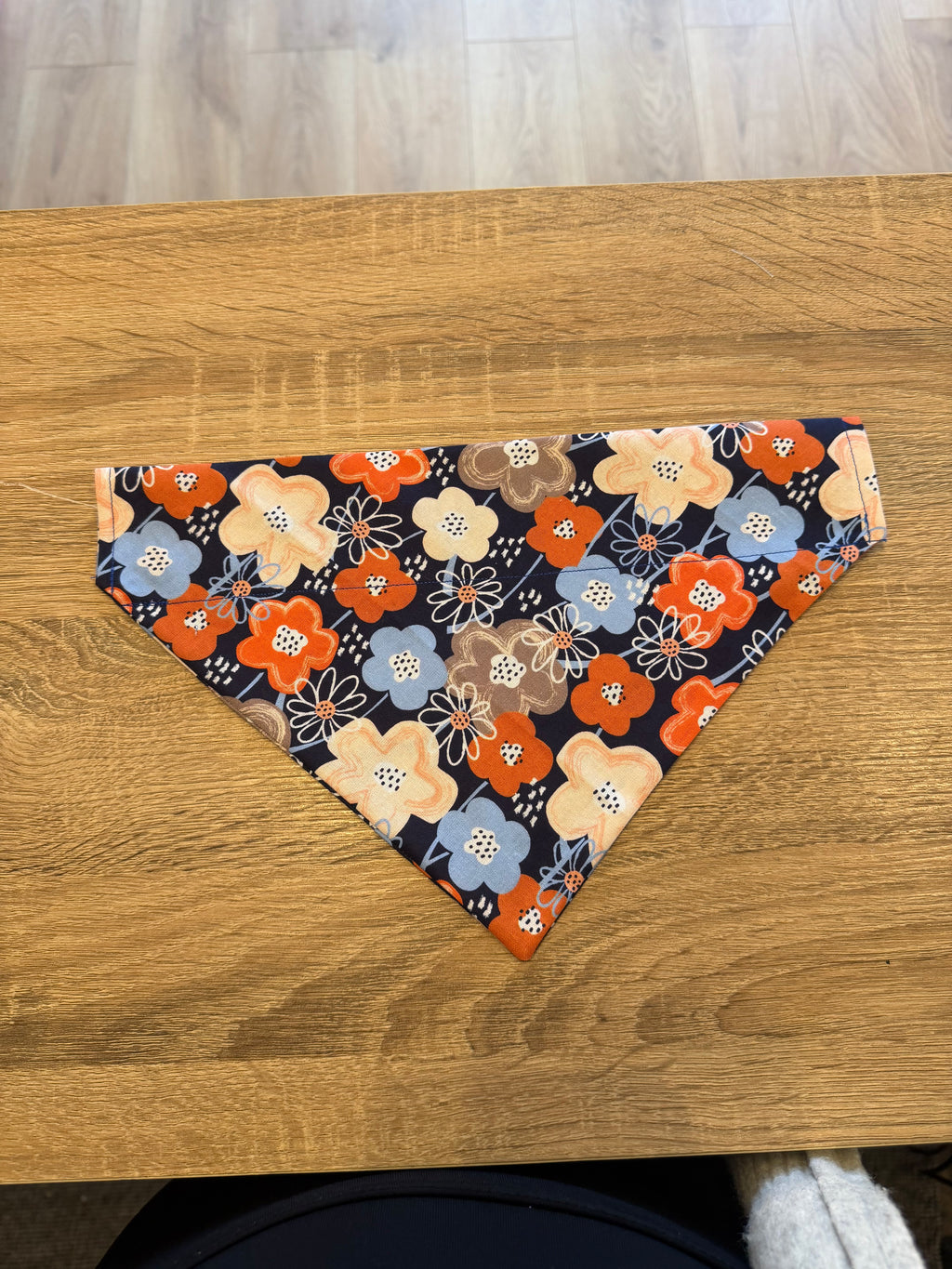 Navy Colourful Flowers Bandana