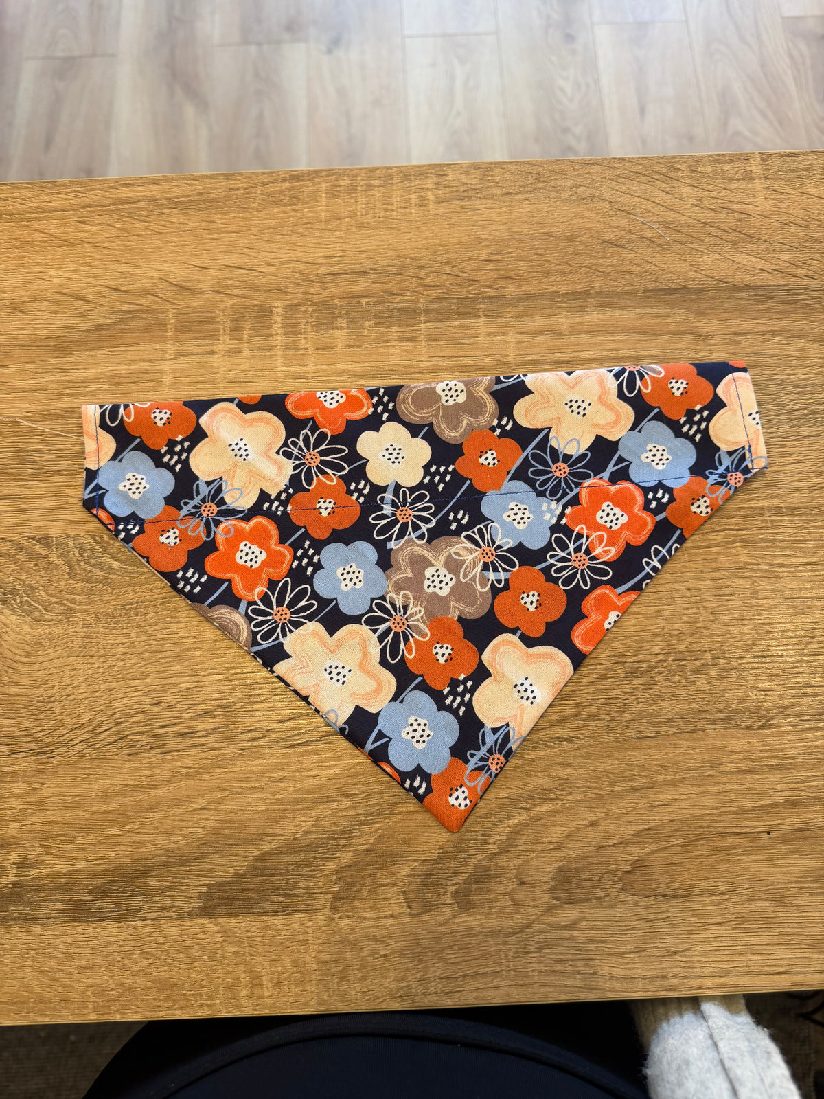 Navy Colourful Flowers Bandana