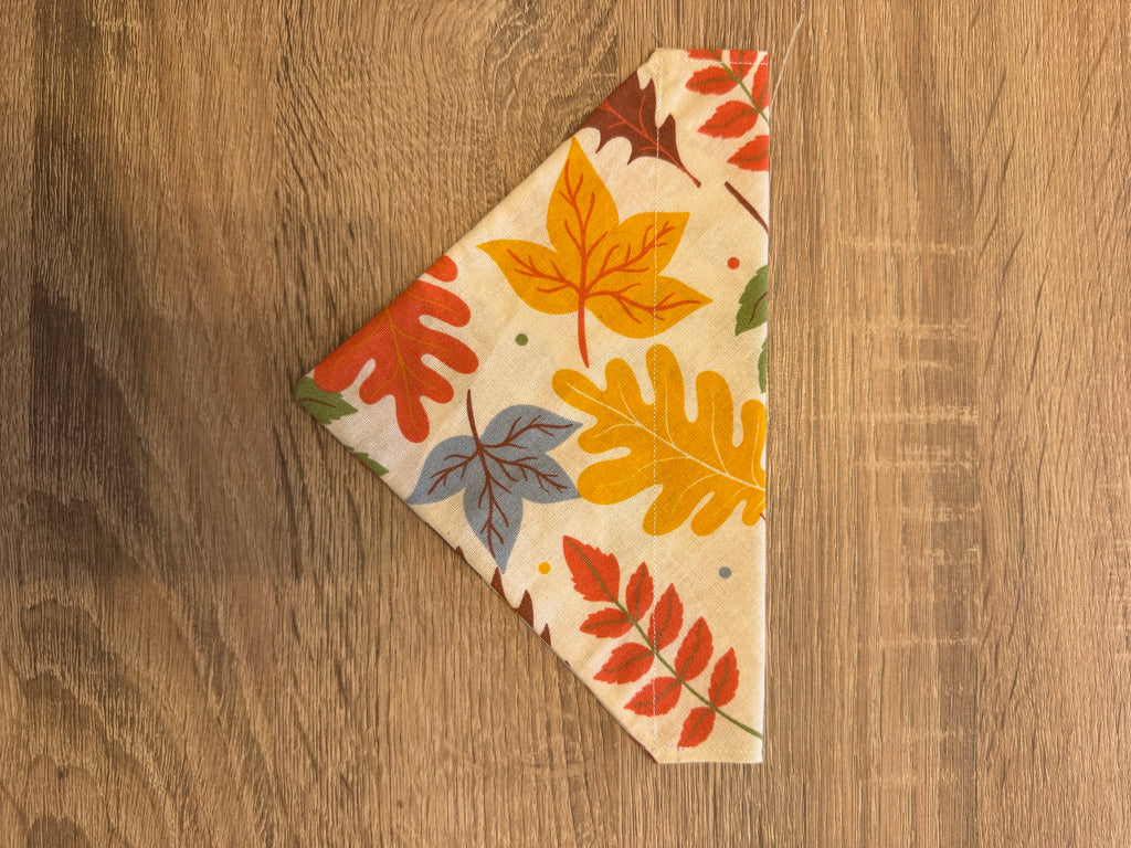 Beige Colourful Leaves Bandana