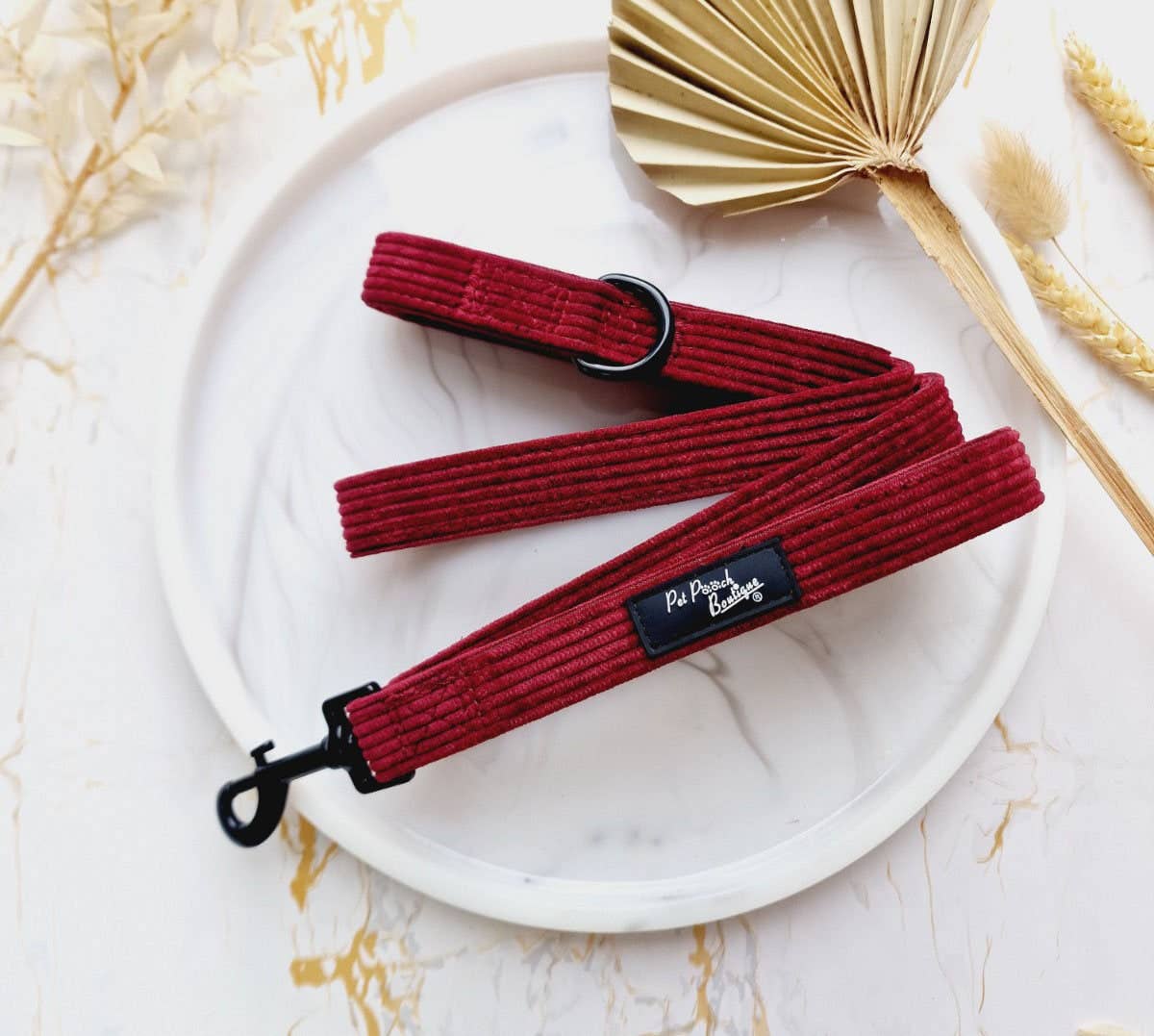 Burgundy Red Cord Dog Lead