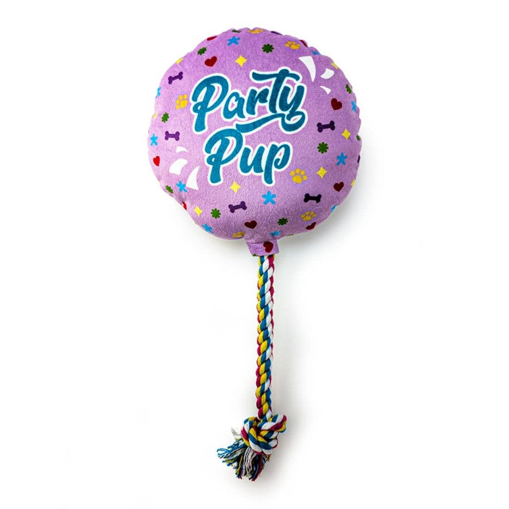 HugglePets Party Pup Balloon Squeaky Dog Toy
