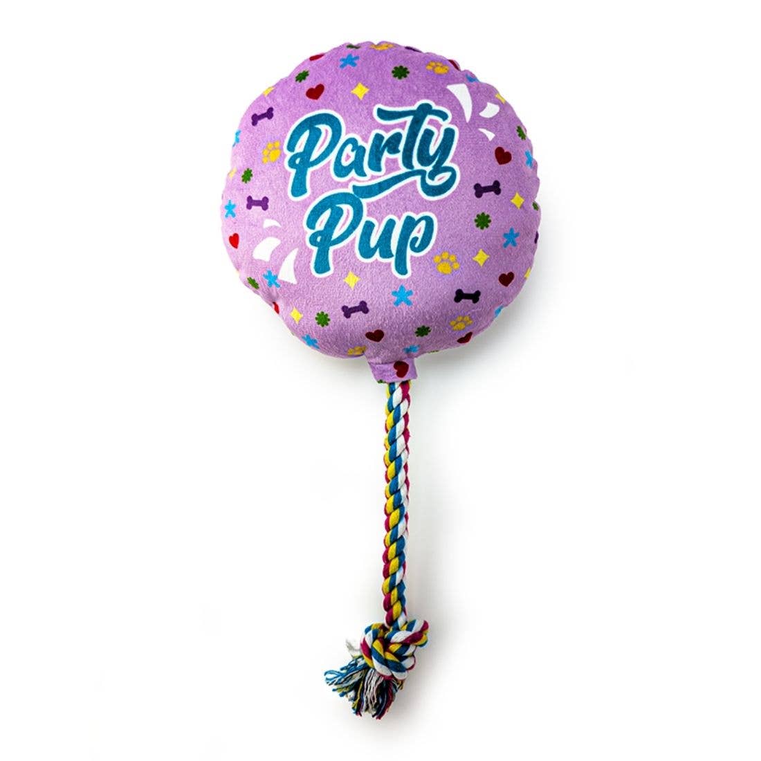 HugglePets Party Pup Balloon Squeaky Dog Toy