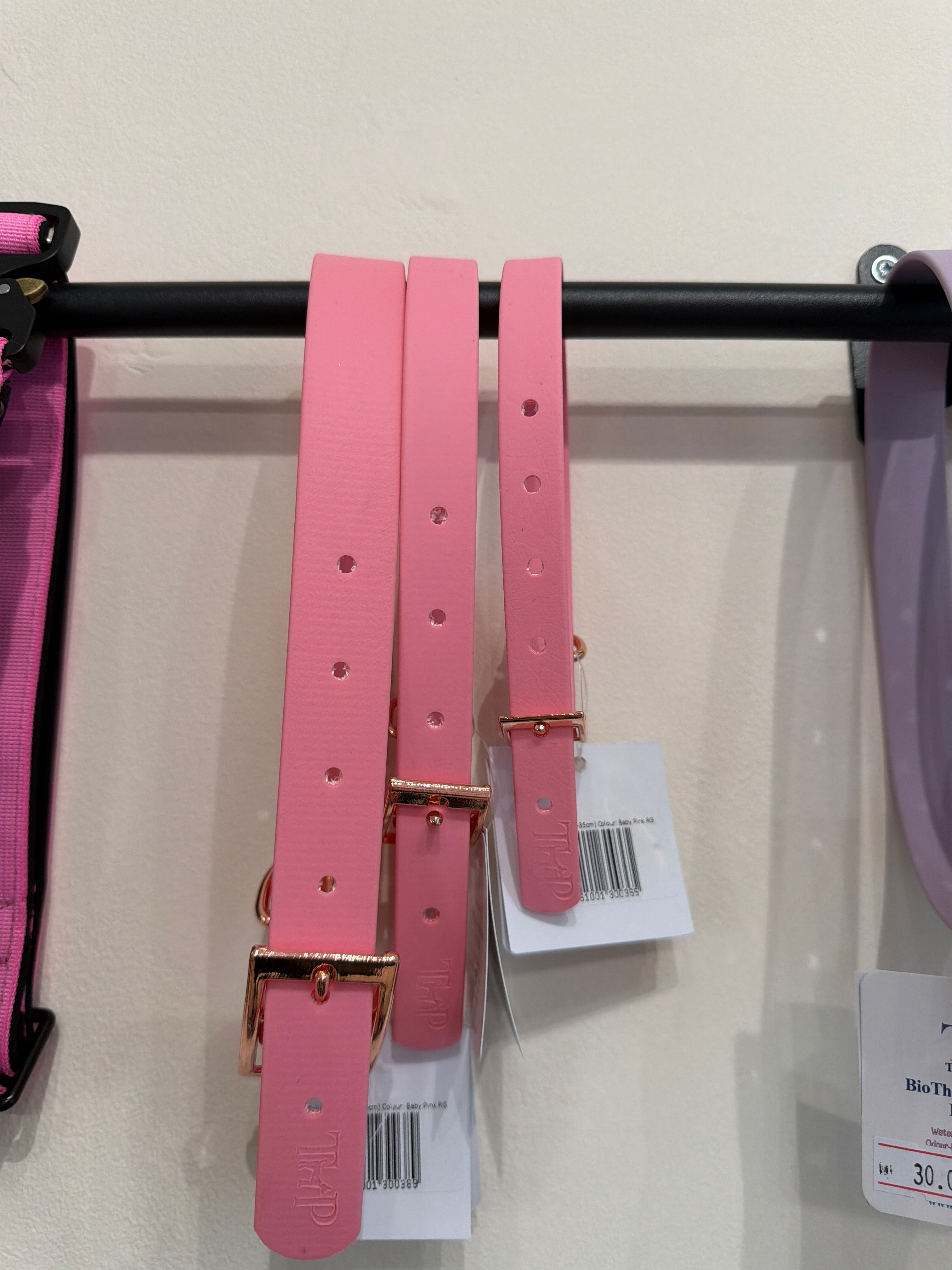 Trinkety Paws Baby Pink Biothane Waterproof Collar