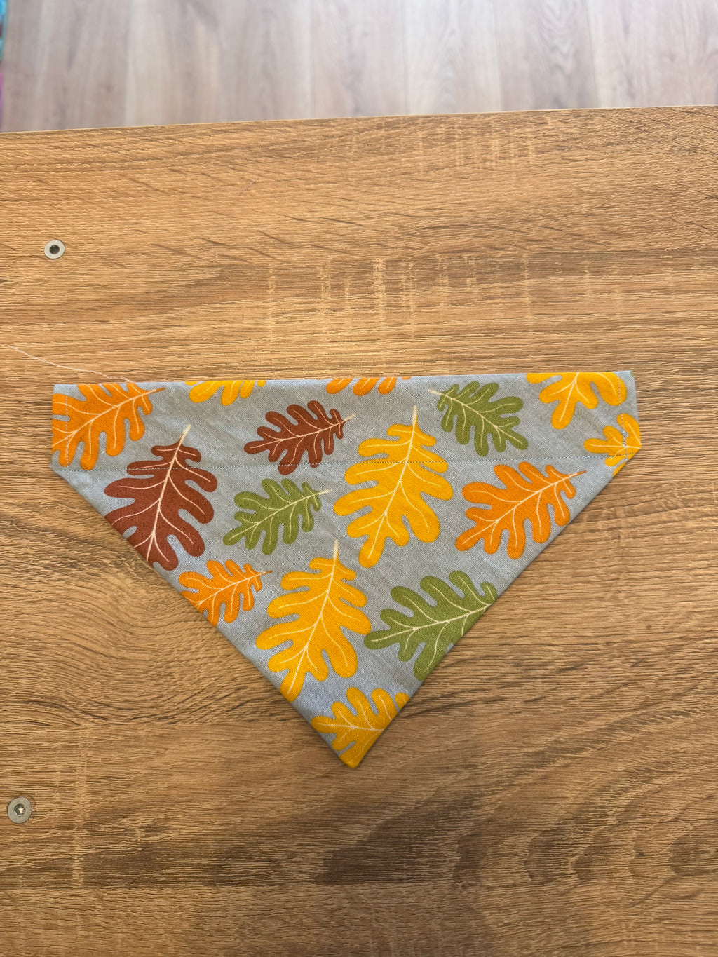 Blue/Grey with Colourful Leaves Bandana