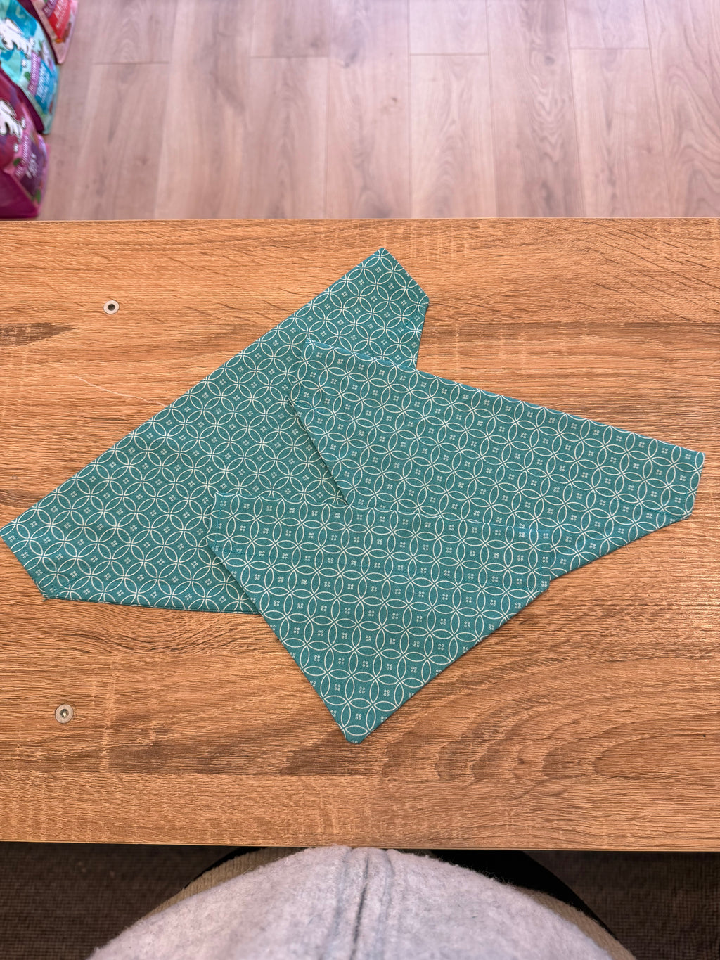 Teal Circle Bandana