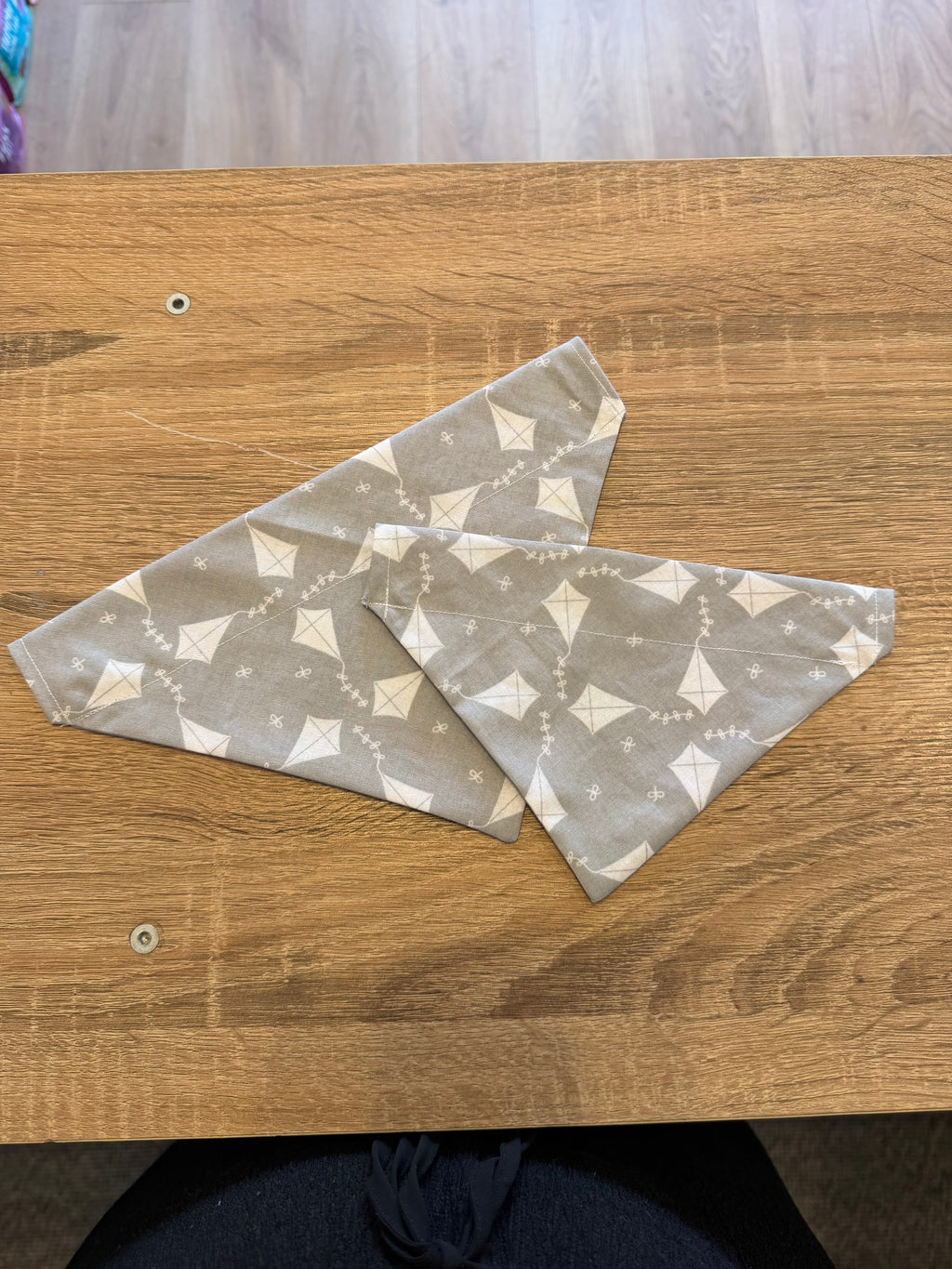 Grey with White Paper Planes Bandana