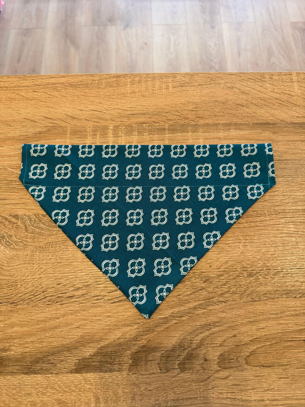 Teal Large Flower Bandana