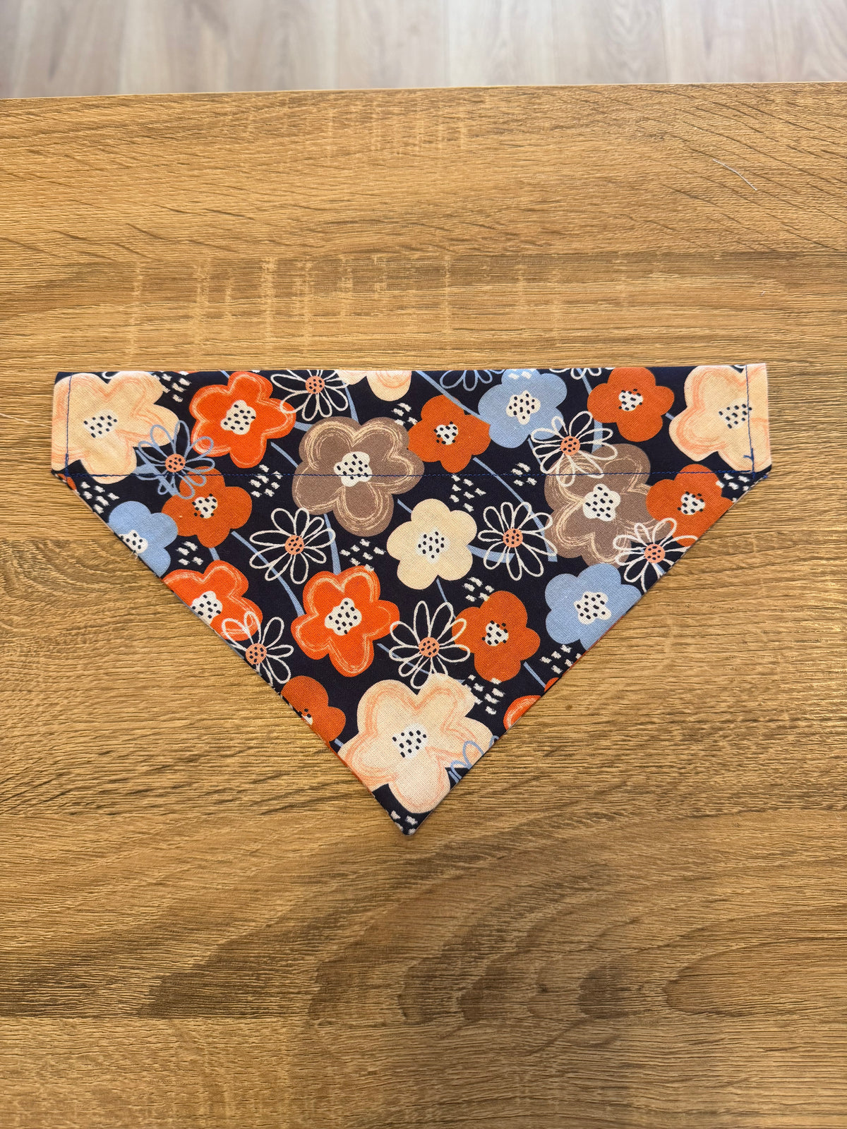 Navy Colourful Flowers Bandana