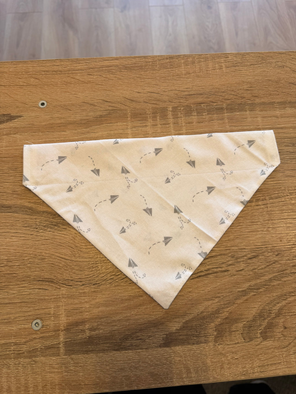 White with Grey Paper Planes Bandana