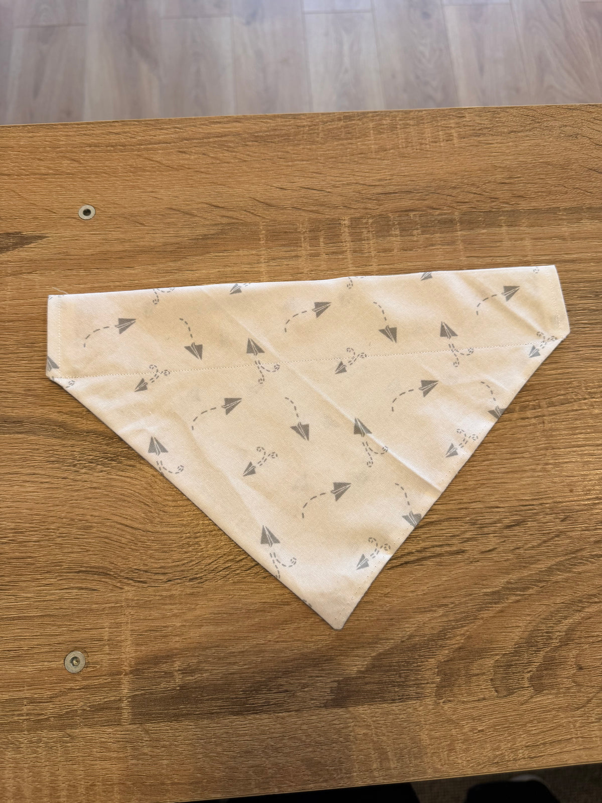 White with Grey Paper Planes Bandana