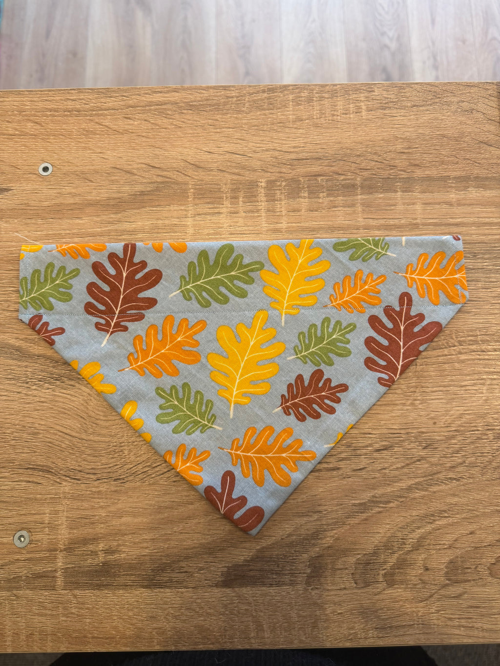 Blue/Grey with Colourful Leaves Bandana