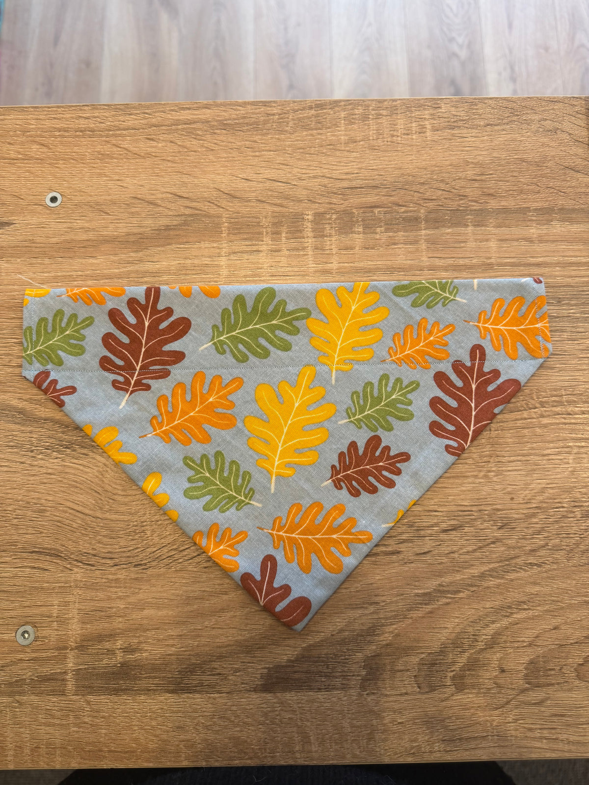 Blue/Grey with Colourful Leaves Bandana