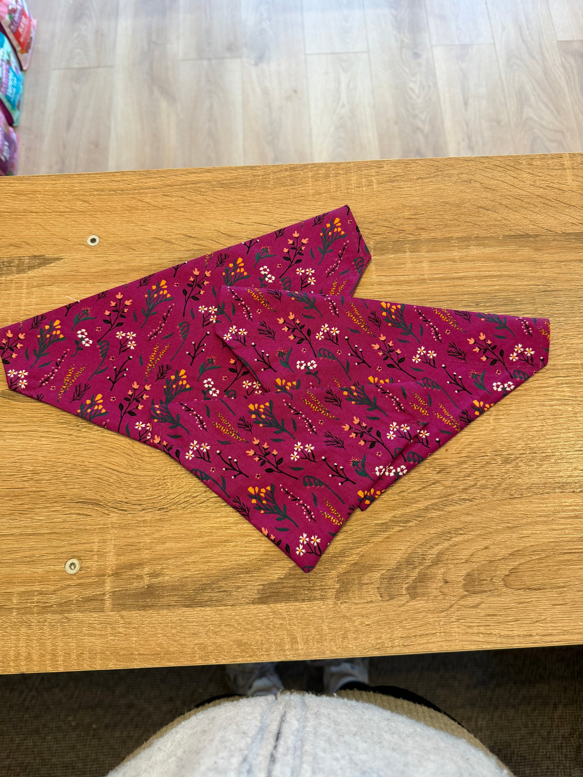 Magenta Flower Bandana