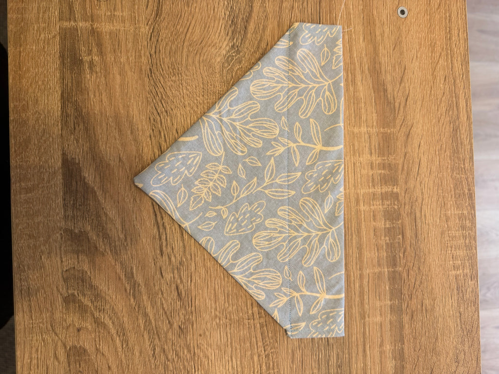 Blue & Beige Leaves Bandana