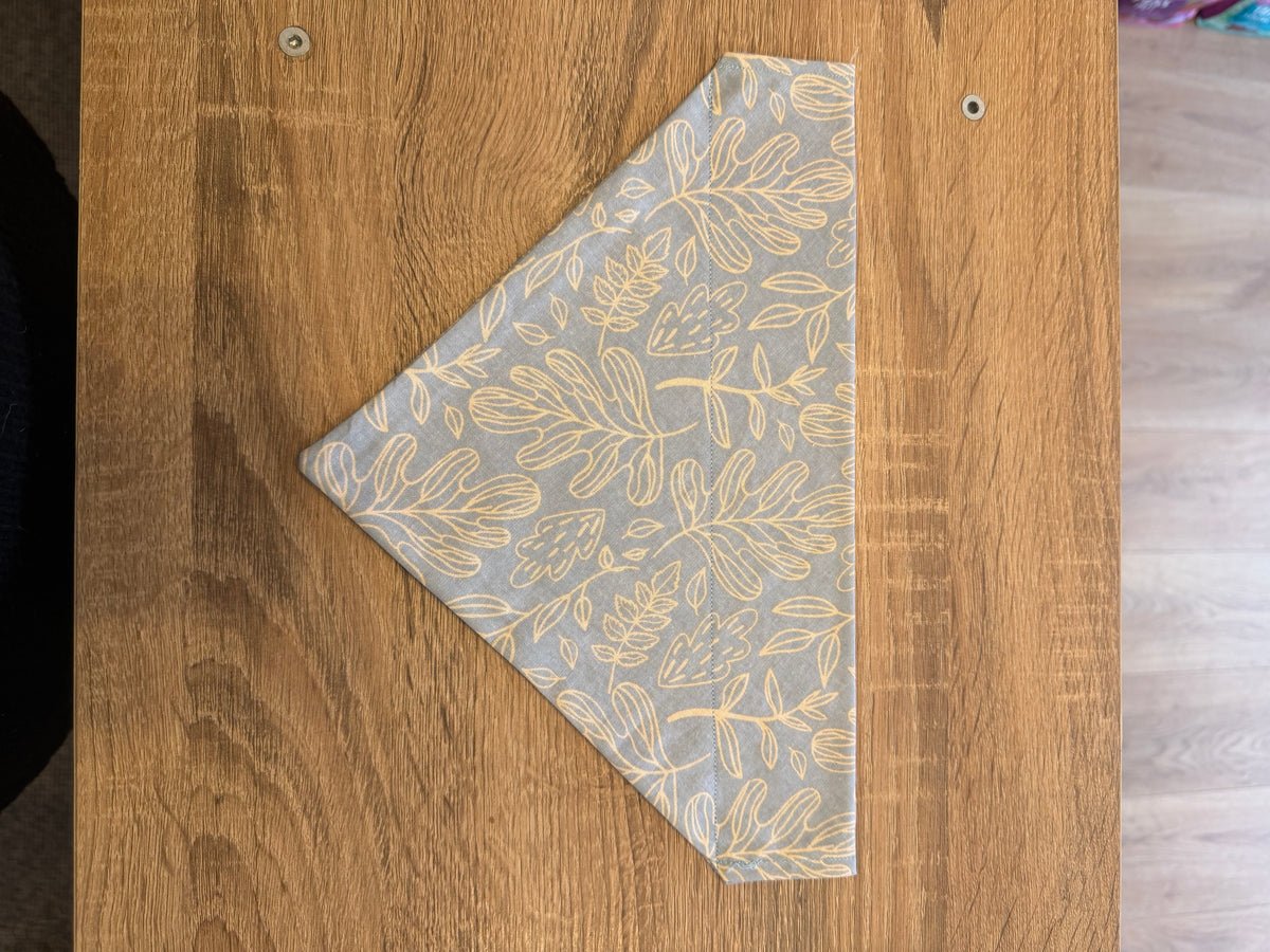 Blue & Beige Leaves Bandana