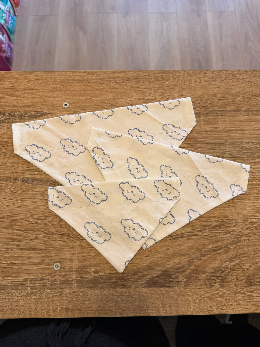 White with Blue Clouds Bandana