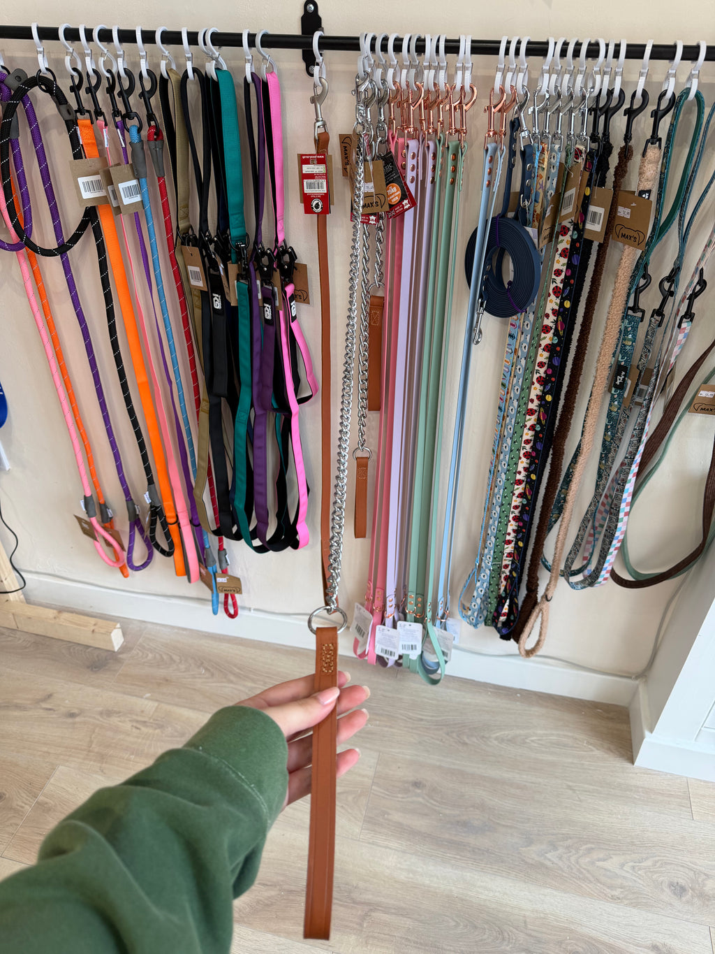 90cm Leather & Chain lead