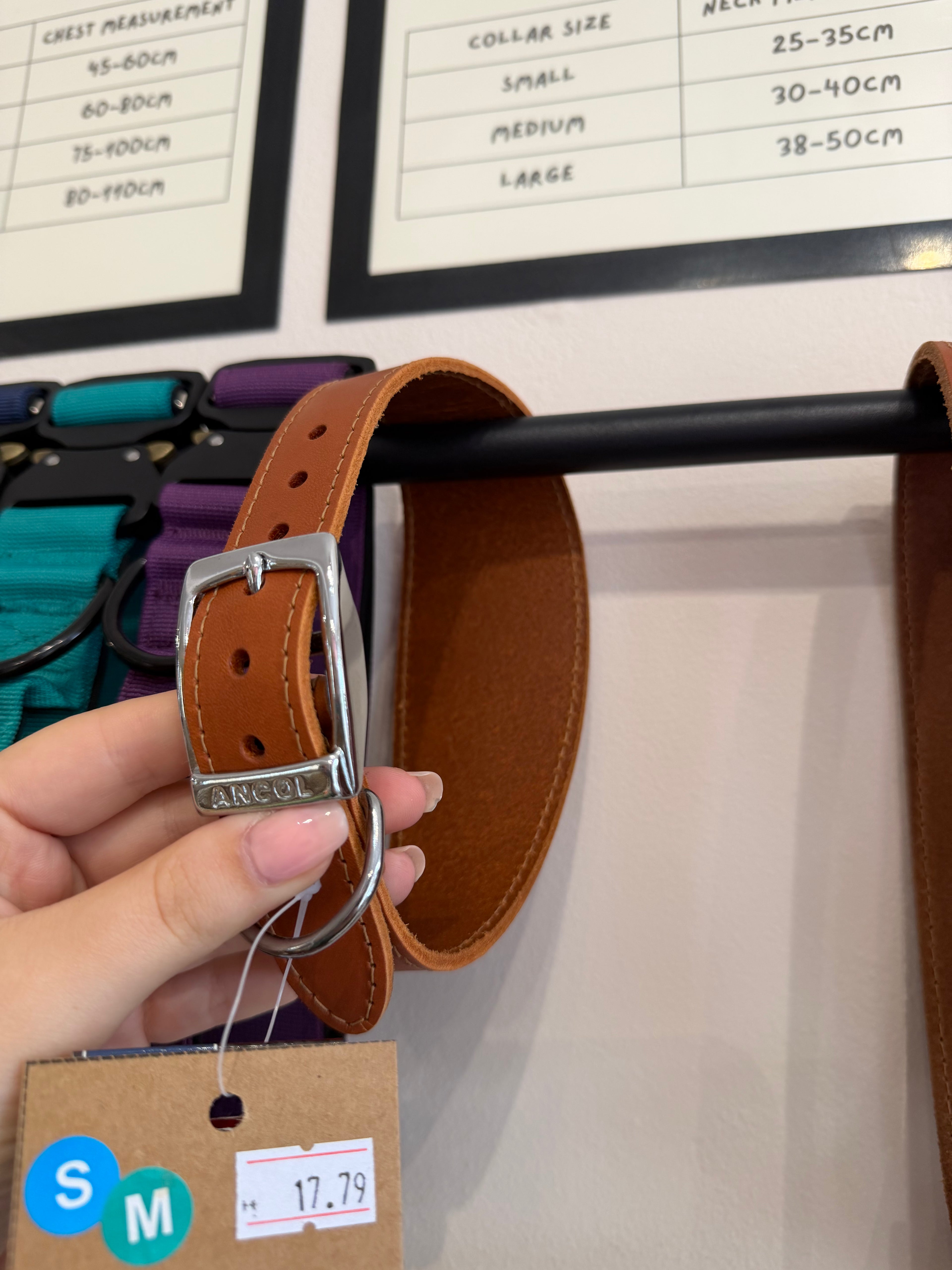 Brown Leather Greyhound Collar (Small/Medium)