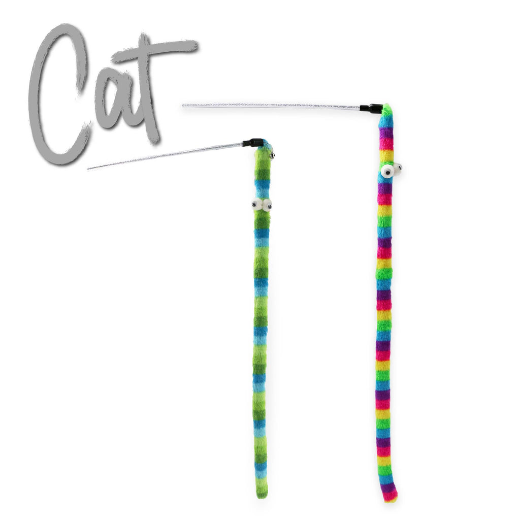 Ancol Wiggle Worm Rainbow  Cat Dangler Toy
