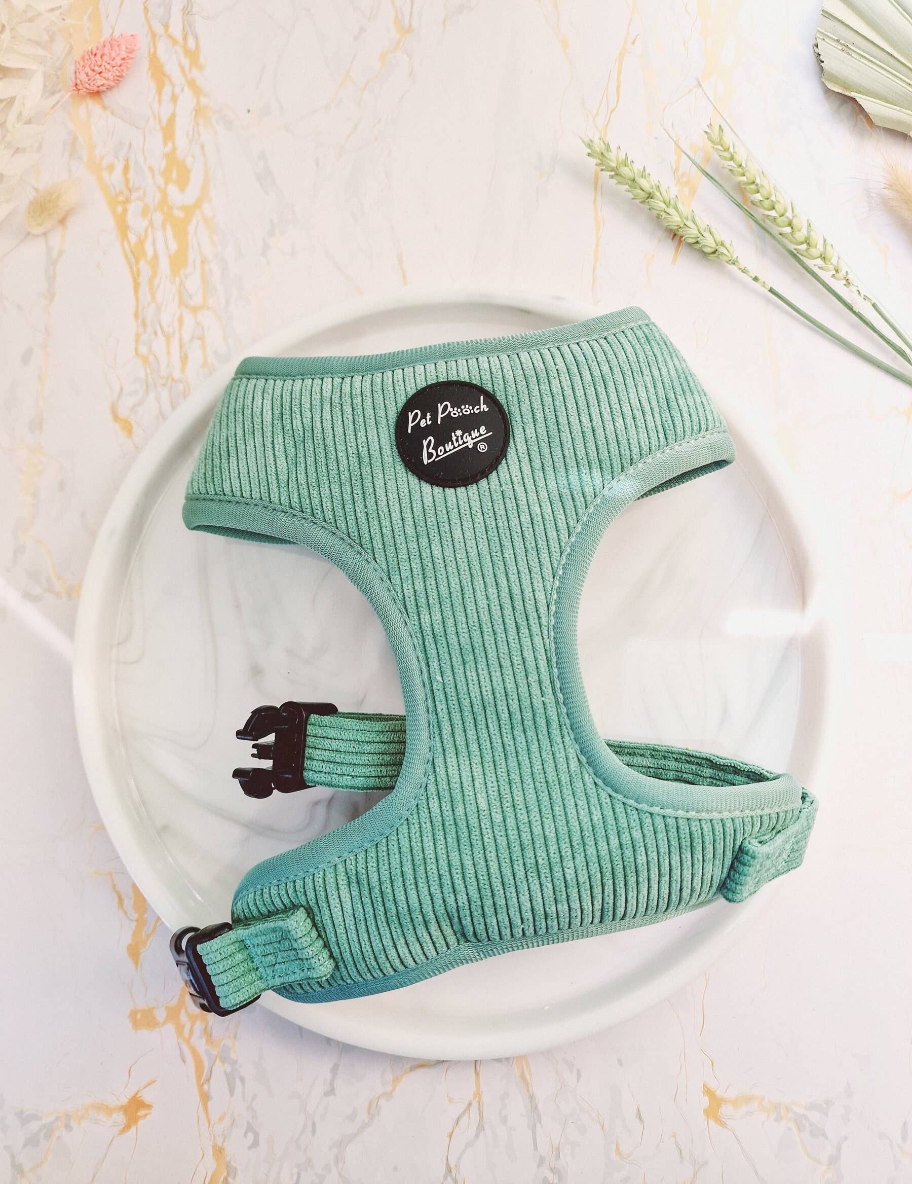 Sage Green Cord Puppy Harness