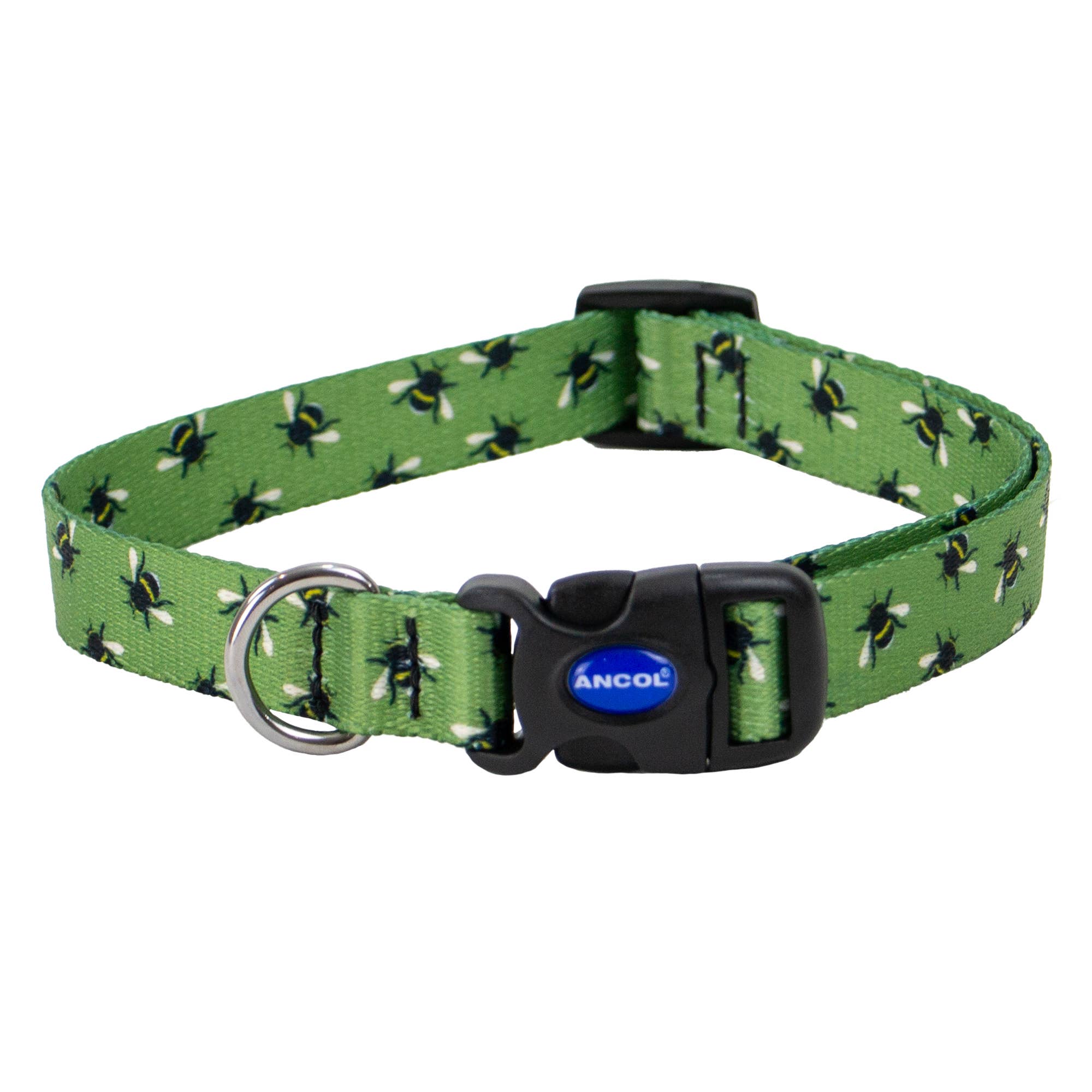 Bee Patterned Dog Collar With Recycled Webbing
