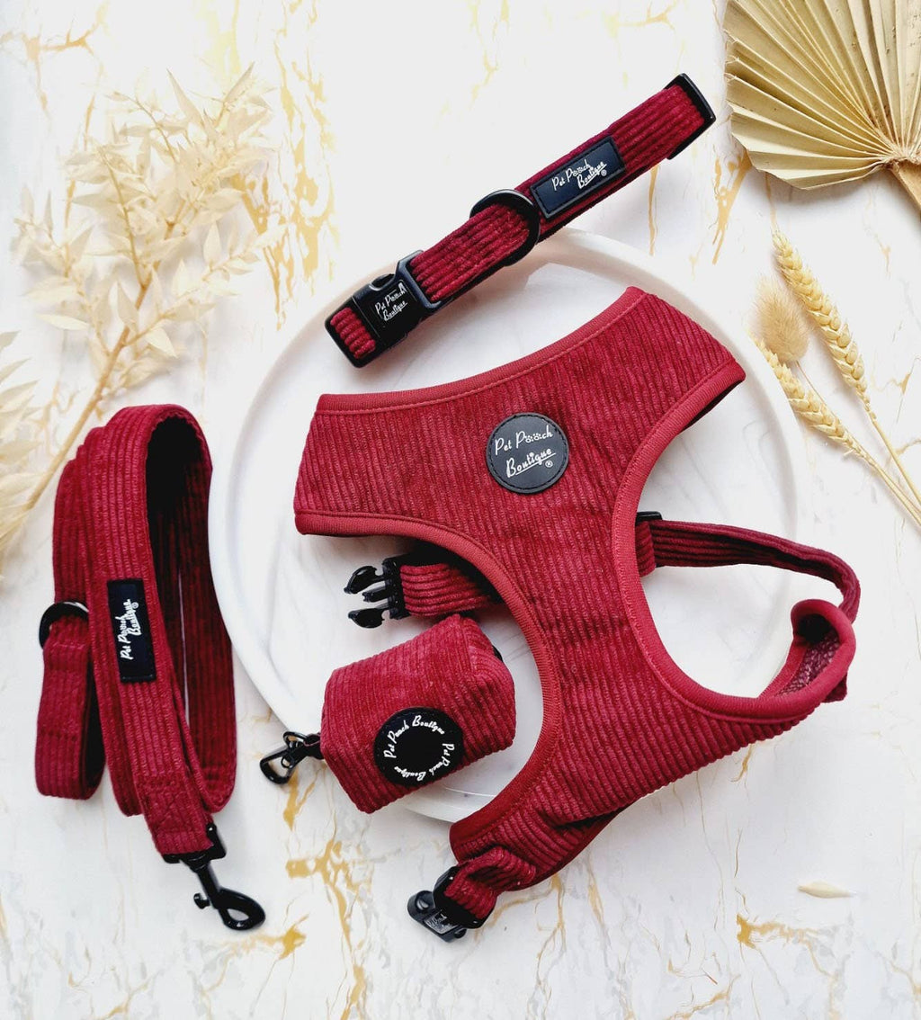 Burgundy Red Cord Puppy Dog Harness