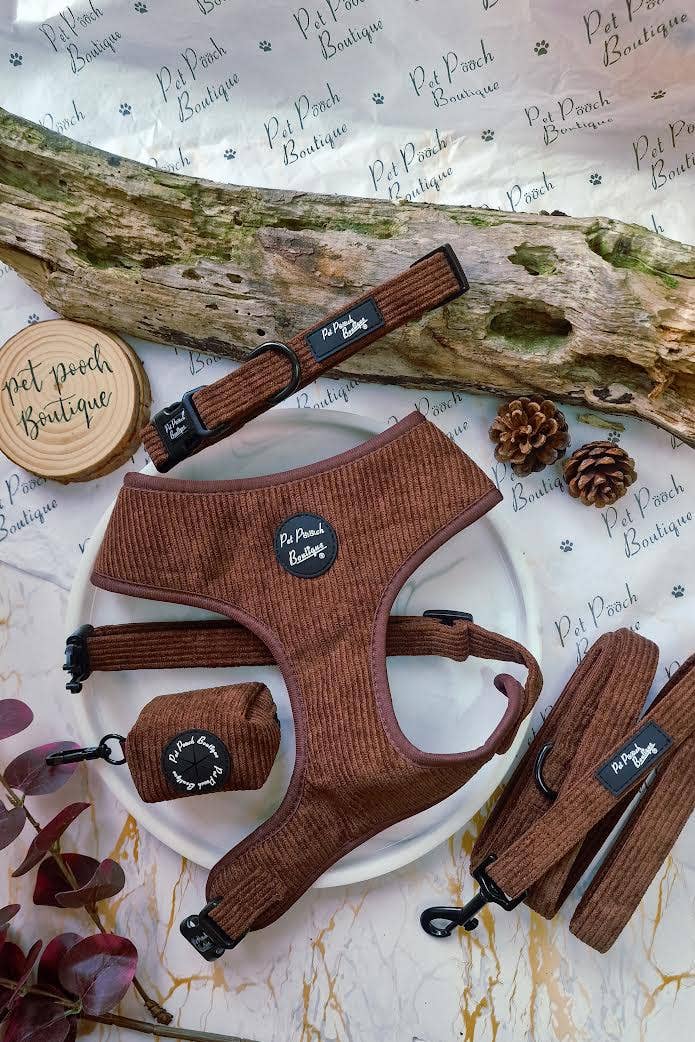 Coffee Bean Cord Puppy Dog Harness
